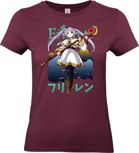 Soso no Frieren - frieren anime, elf mage, fantasy journey, melancholic anime, magic elf girl, anime fantasy art, slow life anime, emotional anime, elf sorceress, anime aesthetic - Standard T-Shirt (Women)