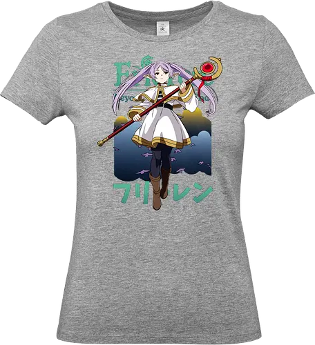 Soso no Frieren - frieren anime, elf mage, fantasy journey, melancholic anime, magic elf girl, anime fantasy art, slow life anime, emotional anime, elf sorceress, anime aesthetic - Standard T-Shirt (Women)