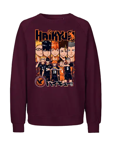 Karasuno - karasuno high, fly high volleyball, crow team, anime volleyball, shonen sports anime, high school volleyball, anime sports art, volleyball team spirit, anime athlete, manga sports design - Fairtrade Sweatshirt