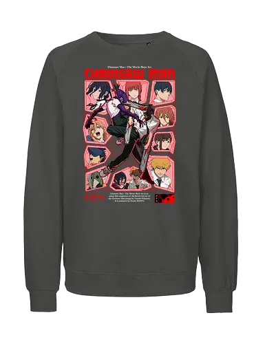 Reze Arc Film Chainsaw - bomb devil, explosive anime fight, chainsaw battle, anime destruction, shonen chaos, violent anime art, manga action scene, dark shonen power, anime combat design, brutal anime style - Fairtrade Sweatshirt