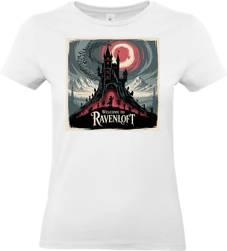 Welcome to Ravenloft - dungeons, dragons, Pen and Paper, ravenloft, barovia, strahd, forgotten realms, baldurs gate, dungeon master, lotr, dark vampire, d20 dice, warlock class, character rpg, pathfinder rpg, vampire the masquerade, got - Standard T-Shirt (Women)