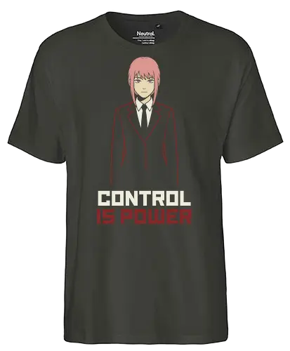 Control is Power - control is power shirt, anime girl in suit t-shirt, minimalist anime graphic tee, makima inspired clothing, dark fantasy anime streetwear, pink hair anime girl shirt, psychological thriller fan art, minimalist vector anime top, boss girl anime design, authoritative anime clothing, sleek manga aesthetic shirt, modern otaku streetwear, anime antagonist merch, power and control t-shirt, sophisticated anime apparel, high contrast anime graphic, minimalist character portrait, edgy anime fashion, public safety devil hunter vibes - Fairtrade T-Shirt