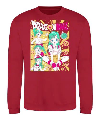 Bulma - bulma briefs, anime inventor, capsule corp, classic anime girl, dragon ball fan art, retro anime style, genius anime woman, sci fi anime, anime nostalgia, anime streetwear - Sweatshirt