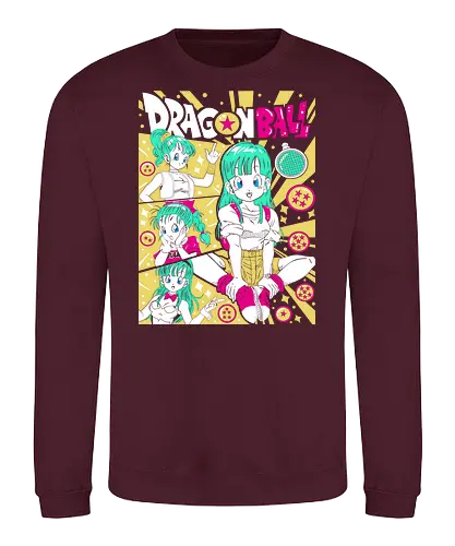 Bulma - bulma briefs, anime inventor, capsule corp, classic anime girl, dragon ball fan art, retro anime style, genius anime woman, sci fi anime, anime nostalgia, anime streetwear - Sweatshirt