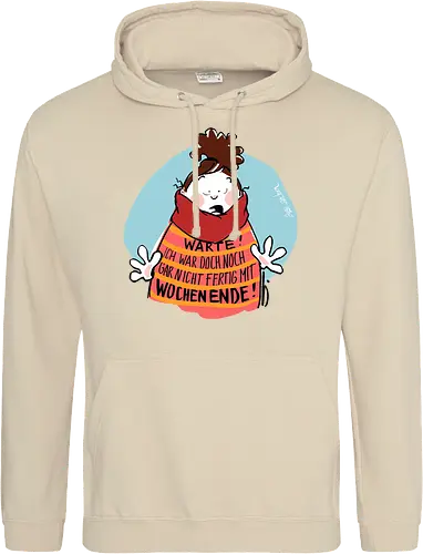 Warte! - Ringelpullisprüche, Ringeldinger, streifenweise, Spruch, Weisheit, Motivation, Ringelpulli, SprücheShirt, Cartoon Illustration, Statement, Handgezeichnet, Humor, Selbstironie, Streifenpulli, Spruchshirt, deutsch - Standard Hoodie