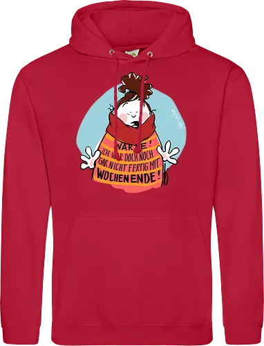 Warte! - Ringelpullisprüche, Ringeldinger, streifenweise, Spruch, Weisheit, Motivation, Ringelpulli, SprücheShirt, Cartoon Illustration, Statement, Handgezeichnet, Humor, Selbstironie, Streifenpulli, Spruchshirt, deutsch - Standard Hoodie