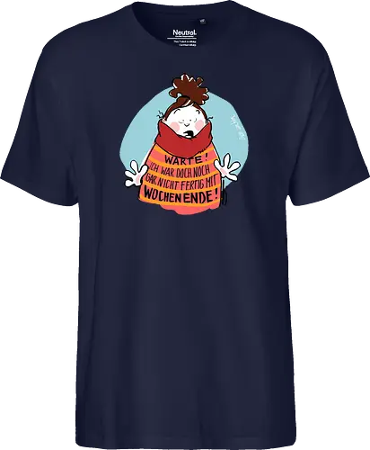 Warte! - Ringelpullisprüche, Ringeldinger, streifenweise, Spruch, Weisheit, Motivation, Ringelpulli, SprücheShirt, Cartoon Illustration, Statement, Handgezeichnet, Humor, Selbstironie, Streifenpulli, Spruchshirt, deutsch - Fairtrade T-Shirt
