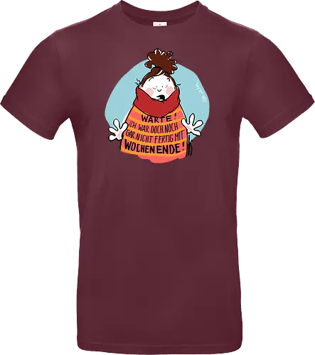 Warte! - Ringelpullisprüche, Ringeldinger, streifenweise, Spruch, Weisheit, Motivation, Ringelpulli, SprücheShirt, Cartoon Illustration, Statement, Handgezeichnet, Humor, Selbstironie, Streifenpulli, Spruchshirt, deutsch - Standard T-Shirt