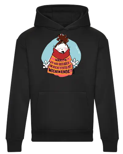 Warte! - Ringelpullisprüche, Ringeldinger, streifenweise, Spruch, Weisheit, Motivation, Ringelpulli, SprücheShirt, Cartoon Illustration, Statement, Handgezeichnet, Humor, Selbstironie, Streifenpulli, Spruchshirt, deutsch - Heavyweight Hoodie