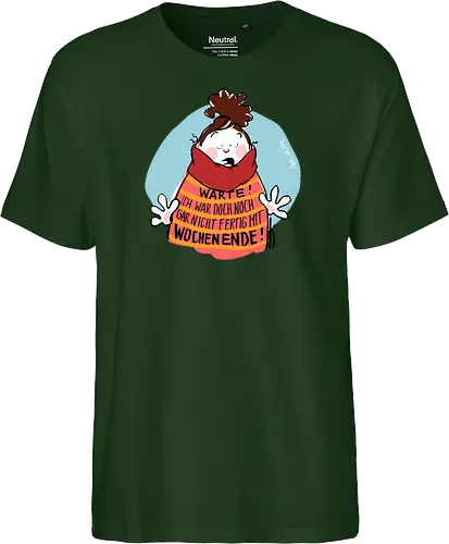 Warte! - Ringelpullisprüche, Ringeldinger, streifenweise, Spruch, Weisheit, Motivation, Ringelpulli, SprücheShirt, Cartoon Illustration, Statement, Handgezeichnet, Humor, Selbstironie, Streifenpulli, Spruchshirt, deutsch - Fairtrade T-Shirt