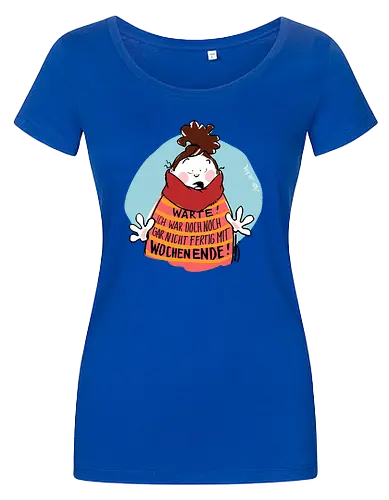 Warte! - Ringelpullisprüche, Ringeldinger, streifenweise, Spruch, Weisheit, Motivation, Ringelpulli, SprücheShirt, Cartoon Illustration, Statement, Handgezeichnet, Humor, Selbstironie, Streifenpulli, Spruchshirt, deutsch - Women T-Shirt