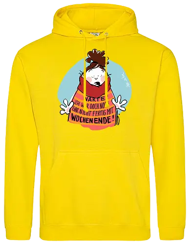 Warte! - Ringelpullisprüche, Ringeldinger, streifenweise, Spruch, Weisheit, Motivation, Ringelpulli, SprücheShirt, Cartoon Illustration, Statement, Handgezeichnet, Humor, Selbstironie, Streifenpulli, Spruchshirt, deutsch - Standard Hoodie