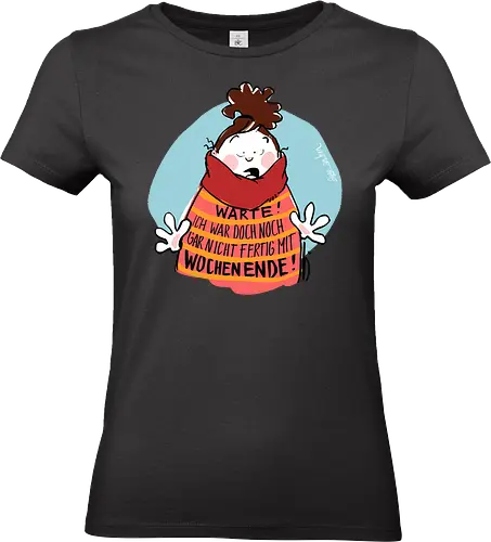 Warte! - Ringelpullisprüche, Ringeldinger, streifenweise, Spruch, Weisheit, Motivation, Ringelpulli, SprücheShirt, Cartoon Illustration, Statement, Handgezeichnet, Humor, Selbstironie, Streifenpulli, Spruchshirt, deutsch - Standard T-Shirt (Women)