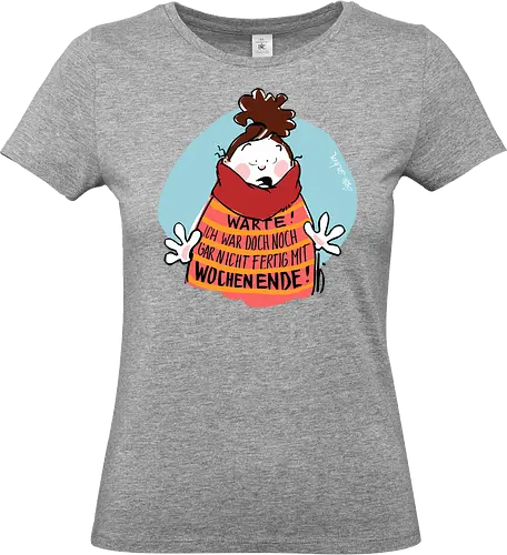 Warte! - Ringelpullisprüche, Ringeldinger, streifenweise, Spruch, Weisheit, Motivation, Ringelpulli, SprücheShirt, Cartoon Illustration, Statement, Handgezeichnet, Humor, Selbstironie, Streifenpulli, Spruchshirt, deutsch - Standard T-Shirt (Women)