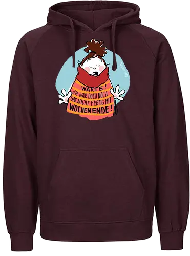 Warte! - Ringelpullisprüche, Ringeldinger, streifenweise, Spruch, Weisheit, Motivation, Ringelpulli, SprücheShirt, Cartoon Illustration, Statement, Handgezeichnet, Humor, Selbstironie, Streifenpulli, Spruchshirt, deutsch - Fairtrade Hoodie