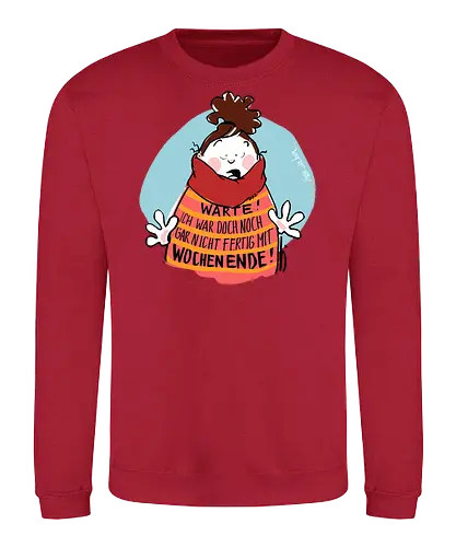 Warte! - Ringelpullisprüche, Ringeldinger, streifenweise, Spruch, Weisheit, Motivation, Ringelpulli, SprücheShirt, Cartoon Illustration, Statement, Handgezeichnet, Humor, Selbstironie, Streifenpulli, Spruchshirt, deutsch - Sweatshirt