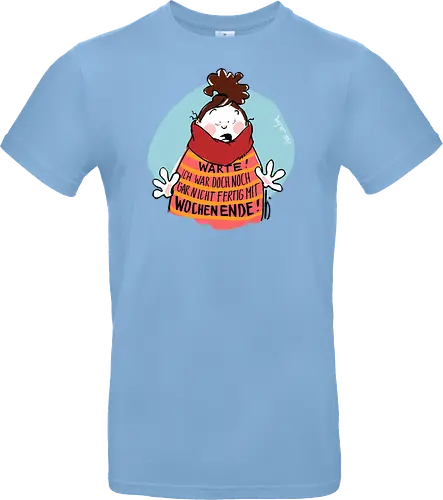 Warte! - Ringelpullisprüche, Ringeldinger, streifenweise, Spruch, Weisheit, Motivation, Ringelpulli, SprücheShirt, Cartoon Illustration, Statement, Handgezeichnet, Humor, Selbstironie, Streifenpulli, Spruchshirt, deutsch - Standard T-Shirt
