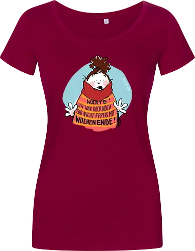 Warte! - Ringelpullisprüche, Ringeldinger, streifenweise, Spruch, Weisheit, Motivation, Ringelpulli, SprücheShirt, Cartoon Illustration, Statement, Handgezeichnet, Humor, Selbstironie, Streifenpulli, Spruchshirt, deutsch - Women T-Shirt
