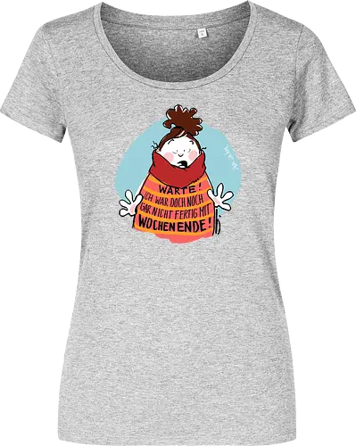 Warte! - Ringelpullisprüche, Ringeldinger, streifenweise, Spruch, Weisheit, Motivation, Ringelpulli, SprücheShirt, Cartoon Illustration, Statement, Handgezeichnet, Humor, Selbstironie, Streifenpulli, Spruchshirt, deutsch - Women T-Shirt