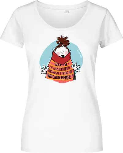 Warte! - Ringelpullisprüche, Ringeldinger, streifenweise, Spruch, Weisheit, Motivation, Ringelpulli, SprücheShirt, Cartoon Illustration, Statement, Handgezeichnet, Humor, Selbstironie, Streifenpulli, Spruchshirt, deutsch - Women T-Shirt
