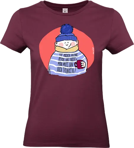 Tee kochen... - Ringelpullisprüche, Ringeldinger, streifenweise, Spruch, Weisheit, Motivation, Ringelpulli, SprücheShirt, Cartoon Illustration, Statement, Handgezeichnet, Humor, Selbstironie, Streifenpulli, Spruchshirt, deutsch - Standard T-Shirt (Women)