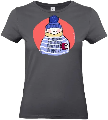 Tee kochen... - Ringelpullisprüche, Ringeldinger, streifenweise, Spruch, Weisheit, Motivation, Ringelpulli, SprücheShirt, Cartoon Illustration, Statement, Handgezeichnet, Humor, Selbstironie, Streifenpulli, Spruchshirt, deutsch - Standard T-Shirt (Women)