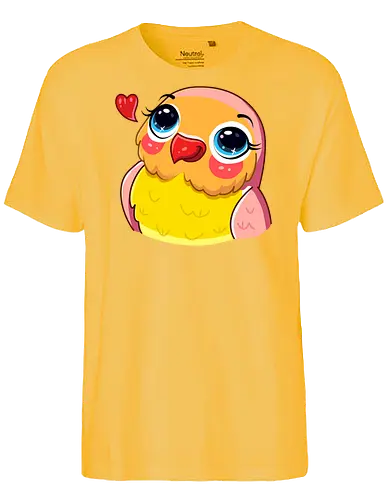 Paradiesvogel - Tier, Gelb, Rosa, Vogel, Niedlich, Mehrfarbig, Engel, Strahlend, Australien, Federn, Paradiesvogel, Paradies, Indonesien, Papua-Neuguinea - Fairtrade T-Shirt