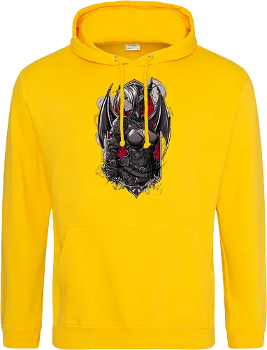tiefling girl - dungeons, dragons, tiefling girl, warlock class, vecna, rogue class, fantasy rpg, pathfinder rpg, geek gift, larp, fantasy art, nerd girl, dungeon master, d20 dice, critical hit, critical role - Standard Hoodie