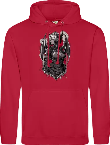 tiefling girl - dungeons, dragons, tiefling girl, warlock class, vecna, rogue class, fantasy rpg, pathfinder rpg, geek gift, larp, fantasy art, nerd girl, dungeon master, d20 dice, critical hit, critical role - Standard Hoodie