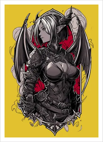 tiefling girl - dungeons, dragons, tiefling girl, warlock class, vecna, rogue class, fantasy rpg, pathfinder rpg, geek gift, larp, fantasy art, nerd girl, dungeon master, d20 dice, critical hit, critical role - Artprint