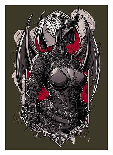 tiefling girl - dungeons, dragons, tiefling girl, warlock class, vecna, rogue class, fantasy rpg, pathfinder rpg, geek gift, larp, fantasy art, nerd girl, dungeon master, d20 dice, critical hit, critical role - Artprint