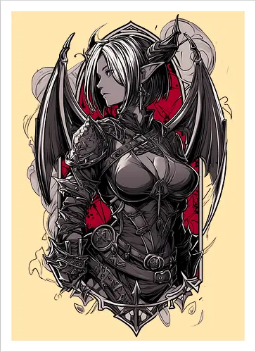 tiefling girl - dungeons, dragons, tiefling girl, warlock class, vecna, rogue class, fantasy rpg, pathfinder rpg, geek gift, larp, fantasy art, nerd girl, dungeon master, d20 dice, critical hit, critical role - Artprint