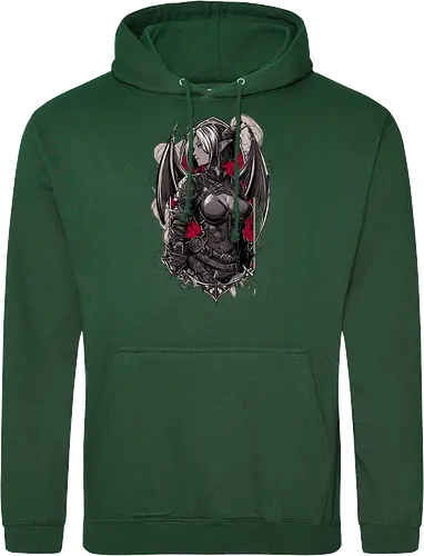 tiefling girl - dungeons, dragons, tiefling girl, warlock class, vecna, rogue class, fantasy rpg, pathfinder rpg, geek gift, larp, fantasy art, nerd girl, dungeon master, d20 dice, critical hit, critical role - Standard Hoodie