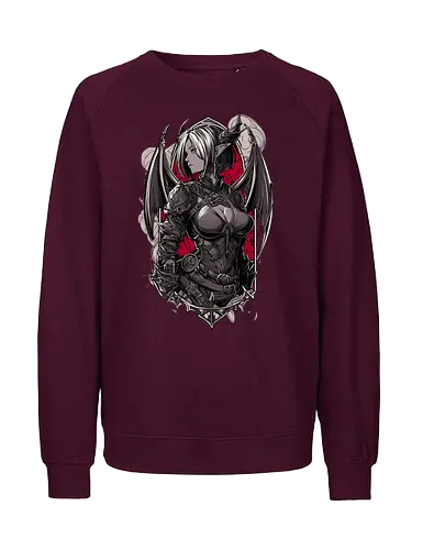 tiefling girl - dungeons, dragons, tiefling girl, warlock class, vecna, rogue class, fantasy rpg, pathfinder rpg, geek gift, larp, fantasy art, nerd girl, dungeon master, d20 dice, critical hit, critical role - Fairtrade Sweatshirt