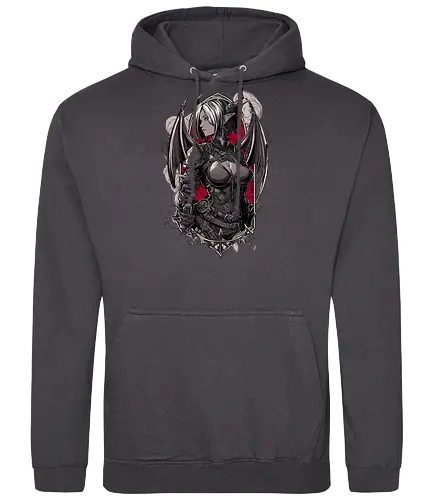 tiefling girl - dungeons, dragons, tiefling girl, warlock class, vecna, rogue class, fantasy rpg, pathfinder rpg, geek gift, larp, fantasy art, nerd girl, dungeon master, d20 dice, critical hit, critical role - Standard Hoodie