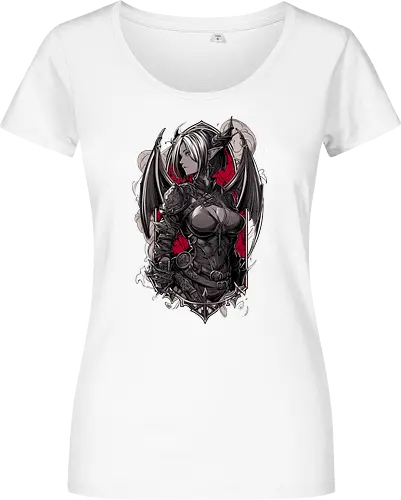 tiefling girl - dungeons, dragons, tiefling girl, warlock class, vecna, rogue class, fantasy rpg, pathfinder rpg, geek gift, larp, fantasy art, nerd girl, dungeon master, d20 dice, critical hit, critical role - Women T-Shirt