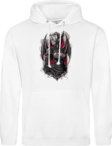 tiefling girl - dungeons, dragons, tiefling girl, warlock class, vecna, rogue class, fantasy rpg, pathfinder rpg, geek gift, larp, fantasy art, nerd girl, dungeon master, d20 dice, critical hit, critical role - Standard Hoodie
