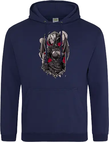 tiefling girl - dungeons, dragons, tiefling girl, warlock class, vecna, rogue class, fantasy rpg, pathfinder rpg, geek gift, larp, fantasy art, nerd girl, dungeon master, d20 dice, critical hit, critical role - Standard Hoodie