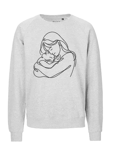 CatandWoman BlackLines - Simlow, Twitch, Streamer, Katze, Chaos, Liebe, Herz - Fairtrade Sweatshirt
