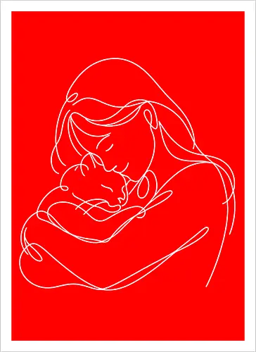 WomanAndCat White Linies