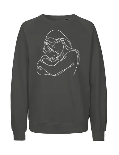 WomanAndCat White Linies - Simlow, Twitch, Streamer, Katze, Chaos, Liebe, Herz - Fairtrade Sweatshirt