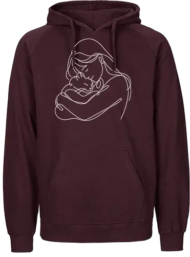 WomanAndCat White Linies - Simlow, Twitch, Streamer, Katze, Chaos, Liebe, Herz - Fairtrade Hoodie
