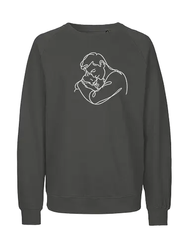 CatandMan WhiteLines - Simlow, Herz, Twitch, Streamer, Katze, Chaos, Liebe - Fairtrade Sweatshirt