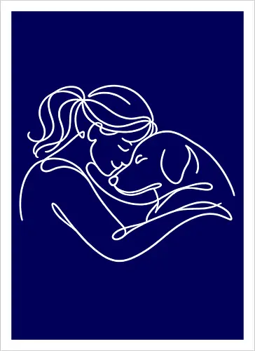 DogAndWoman WhiteLines