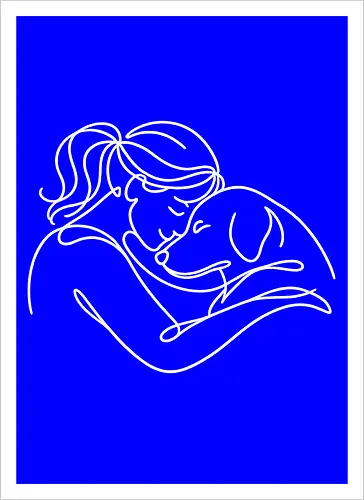 DogAndWoman WhiteLines