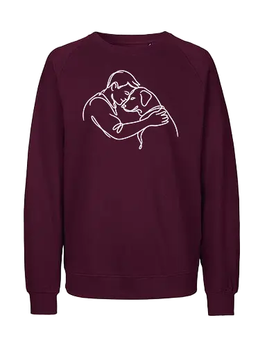 DogAndMan WhiteLines - Simlow, Twitch, Streamer, Katze, Chaos, Liebe, Herz - Fairtrade Sweatshirt