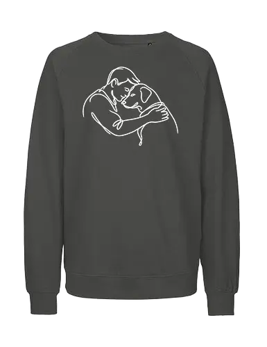 DogAndMan WhiteLines - Simlow, Twitch, Streamer, Katze, Chaos, Liebe, Herz - Fairtrade Sweatshirt