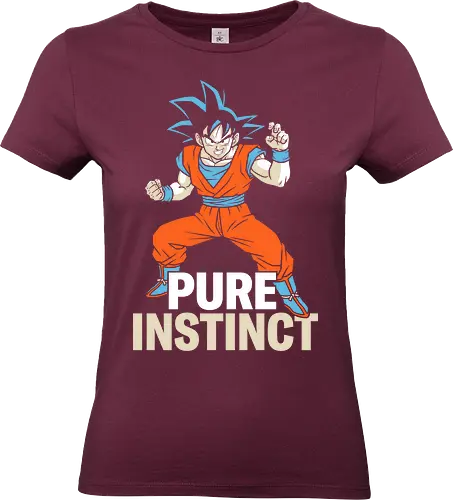 Pure Instinct - power up anime top, pure instinct shirt, ultra power warrior t-shirt, goku inspired graphic tee, blue hair anime apparel, orange gi martial arts design, minimalist anime streetwear, shonen hero transformation top, cosmic battle graphic shirt, zen state fighter clothing, retro anime fan gift, high contrast warrior art, japanese pop culture apparel, martial arts training tee, legendary saiyan streetwear, anime silhouette t-shirt, battle ready hero design, sleek otaku fashion, shonen jump fan merch - Standard T-Shirt (Women)