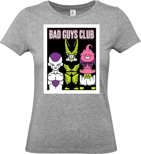 Bad Guys Club Retro Anime Villains Graphic - bad guys club shirt, anime villains t-shirt, retro shonen graphic tee, galactic conquerors apparel, frieza cell buu design, iconic anime antagonists, vintage anime streetwear, purple and green anime top, legendary villains clothing, 90s nostalgia anime shirt, manga villain fan art, powerful warriors t-shirt, gift for anime fans, minimalist anime design, dark side anime apparel, shonen jump villains gear, evil trio graphic tee, stylized anime character shirt, planet eater aesthetic clothing - Standard T-Shirt (Women)