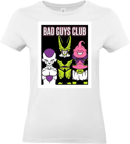 Bad Guys Club Retro Anime Villains Graphic - bad guys club shirt, anime villains t-shirt, retro shonen graphic tee, galactic conquerors apparel, frieza cell buu design, iconic anime antagonists, vintage anime streetwear, purple and green anime top, legendary villains clothing, 90s nostalgia anime shirt, manga villain fan art, powerful warriors t-shirt, gift for anime fans, minimalist anime design, dark side anime apparel, shonen jump villains gear, evil trio graphic tee, stylized anime character shirt, planet eater aesthetic clothing - Standard T-Shirt (Women)